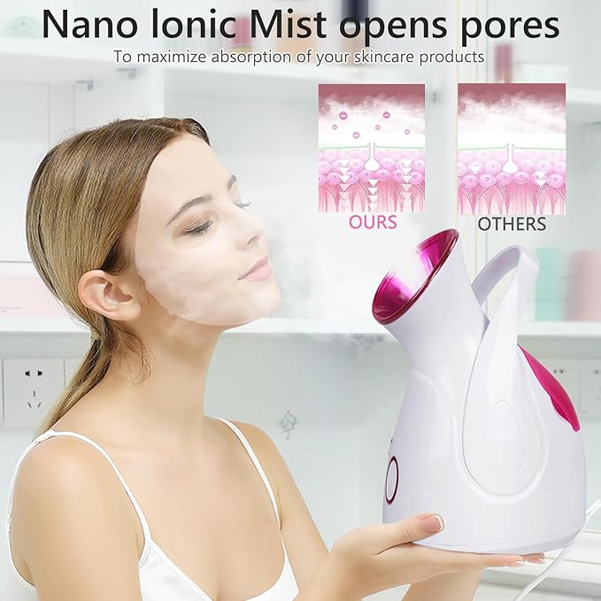 Nano Ionic Facial Steamer – Deep Pore Cleansing, Hydration & Spa-Grade Facial Steam Therapy